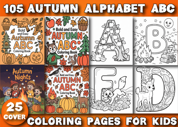 Download Autumn Alphabet ABC Coloring Pages Kids - Pages Collection