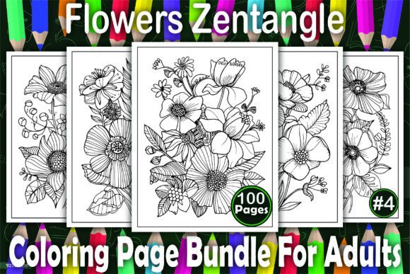Download Flowers Zentangle Coloring Book Pages - Pages Collection