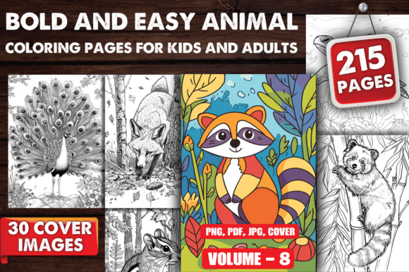 Download Bold and Easy Animal Coloring Pages V-08 - Pages Collection
