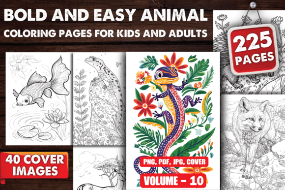Download Bold and Easy Animal Coloring Pages V-10 - Pages Collection