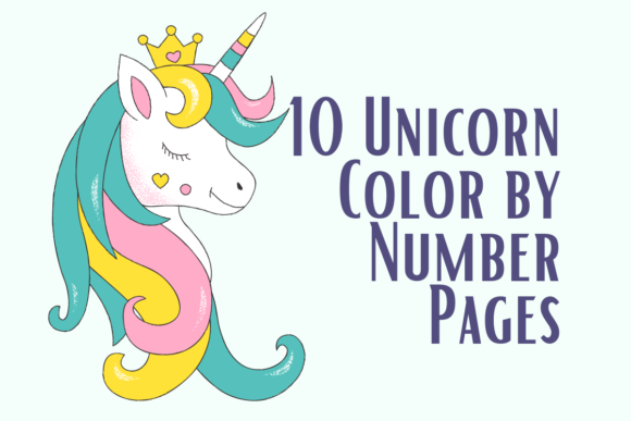 Download 10 Unicorn Color by Number Pages - Pages Collection