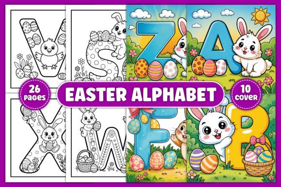 Download Easter Alphabet Coloring Pages for Kids - Pages Collection