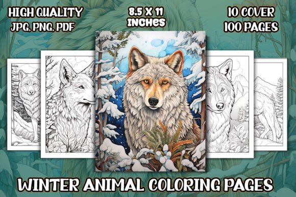 Download Winter Animal Coloring Pages for KDP - Pages Collection