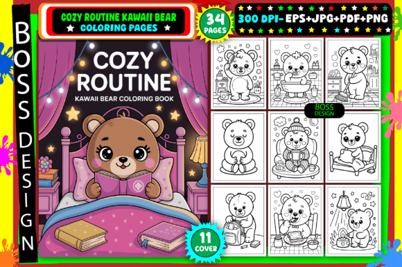 Download Cozy Routine Kawaii Bear Coloring Pages - Pages Collection