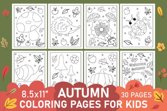 Download Autumn Coloring Pages for Kids Volume-1 - Pages Collection