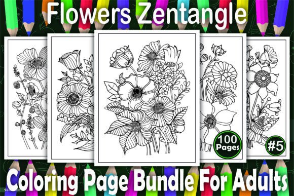 Download Flowers Zentangle Coloring Book Pages - Pages Collection