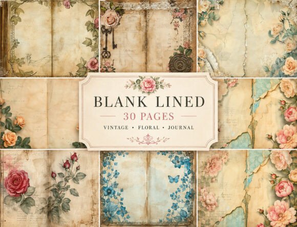 Download Vintage Rose Junk Journal Pages - Pages Collection