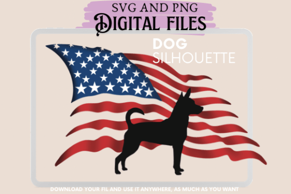 Download Rat Terrier Dog Silhouette American Flag - Premium Resources