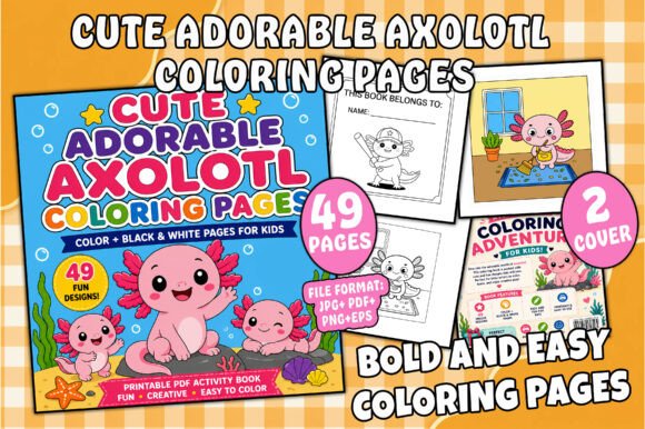 Download Cute Adorable Axolotl Coloring Pages - Pages Collection