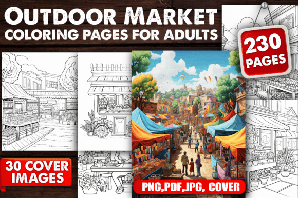 Download 230 Outdoor Market Coloring Pages - KDP - Pages Collection