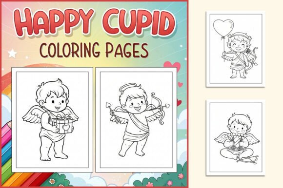 Download Happy Cupid Coloring Pages for Kids - Pages Collection
