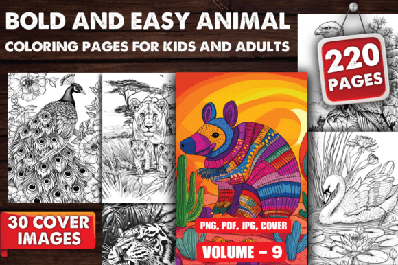 Download Bold and Easy Animal Coloring Pages V-09 - Pages Collection
