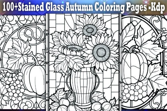 Download Stained Glass Autumn Coloring Pages -Kdp - Pages Collection