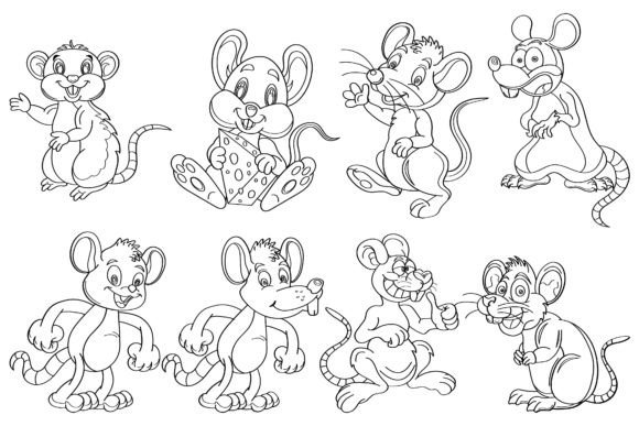Download Rat Clip Art Digital Stamp Set-2. - Rat Collection