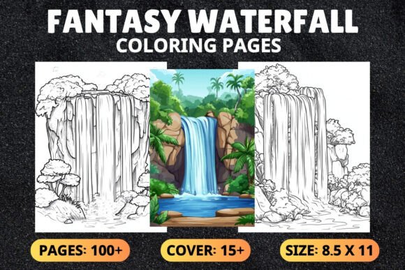 Download Fantasy Waterfall Coloring Pages - Pages Collection