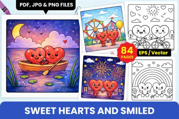 Download Sweet Hearts and Smiled Coloring Pages - Pages Collection