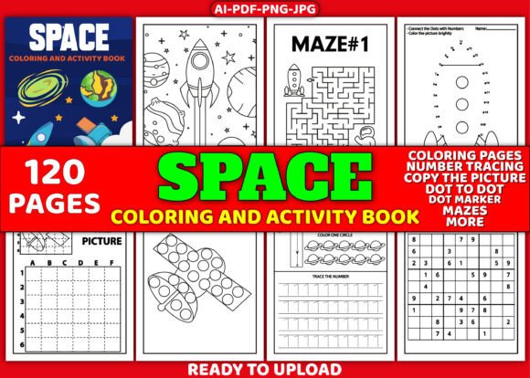 Download Space Activity Pages with Book Cover - Pages Collection