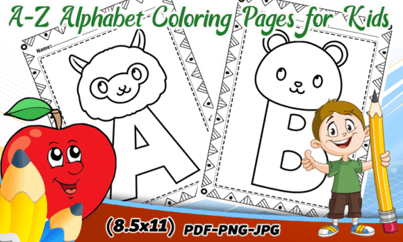 Download A-Z Alphabet Coloring Pages for Kids - Pages Collection