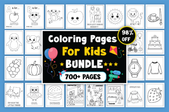 Download Coloring Pages for Kids Bundle–700+ Page - Pages Collection