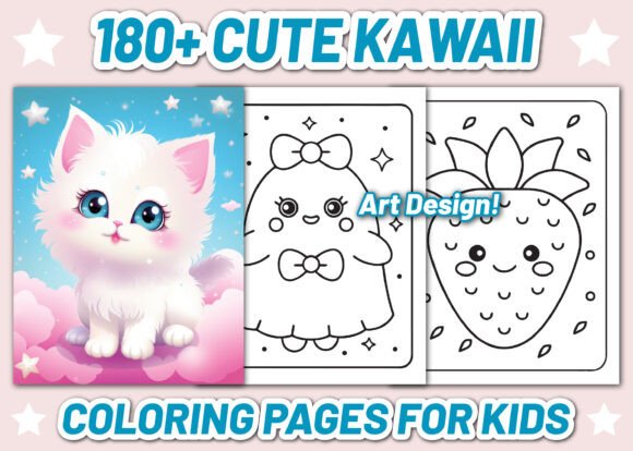 Download 180 Cute Kawaii Coloring Pages for Kids - Pages Collection