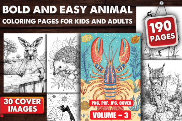 Download Bold and Easy Animal Coloring Pages V-03 - Pages Collection