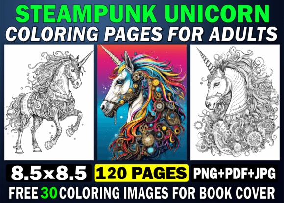 Download 115+Steampunk Unicorn Coloring Pages KDP - Pages Collection
