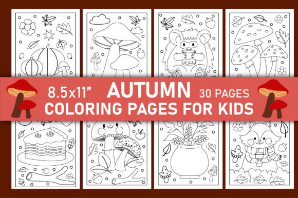 Download Autumn Coloring Pages for Kids Volume-4 - Pages Collection