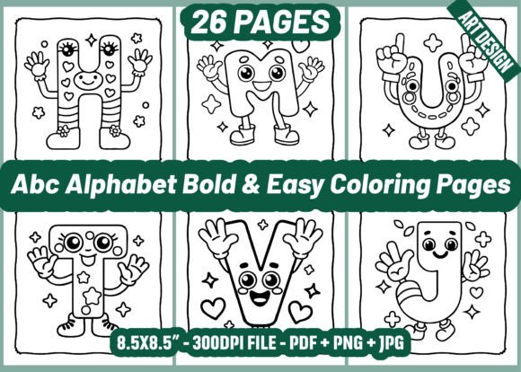 Download 26 ABC Alphabet Bold Easy Coloring Pages - Pages Collection