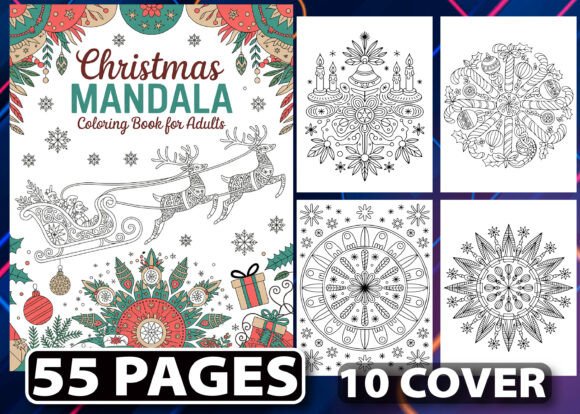 Download 55 Christmas Mandala Coloring Pages KDP - Pages Collection