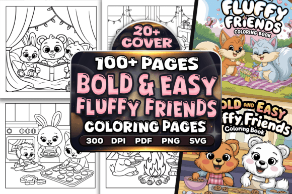 Download Bold Easy Fluffy Friends Coloring Pages - Pages Collection