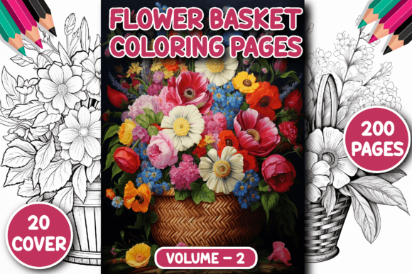 Download 200 Flower Basket Coloring Pages V - 2 - Pages Collection