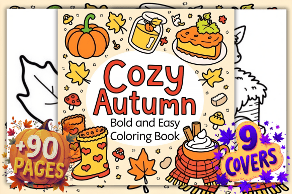 Download Bold and Easy Cozy Autumn Coloring Pages - Pages Collection