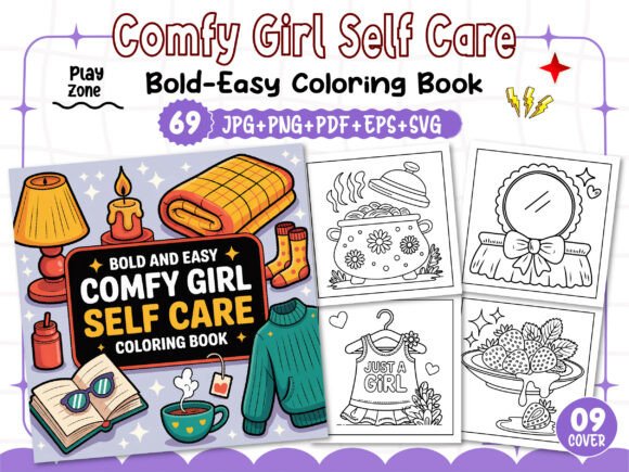 Download Easy Comfy Girl Self Care Coloring Pages - Pages Collection