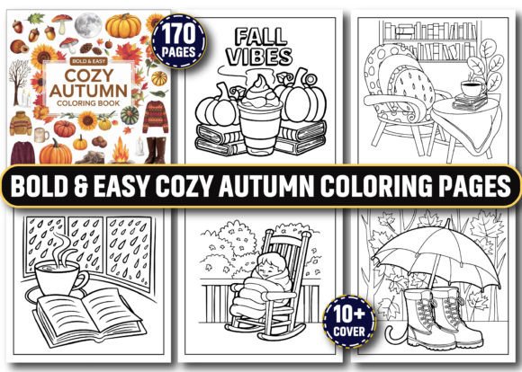 Download Bold and Easy Cozy Autumn Coloring Pages - Pages Collection