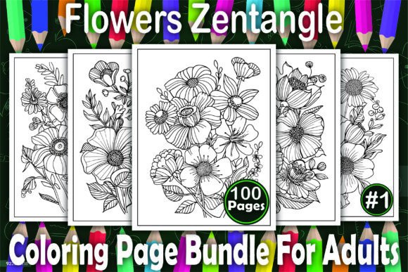 Download Flowers Zentangle Coloring Book Pages - Pages Collection