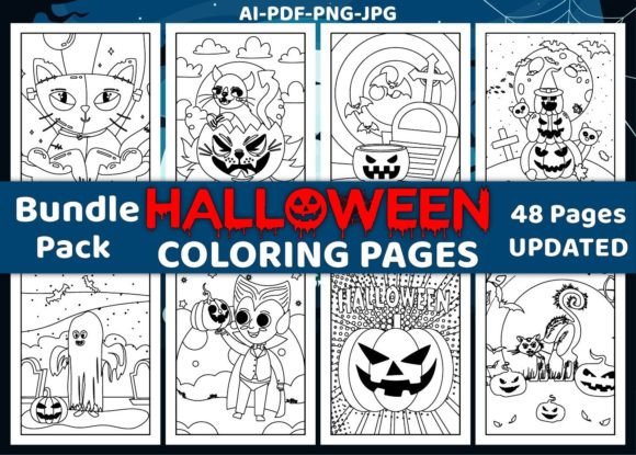 Download Halloween Coloring Pages Bundle - Pages Collection