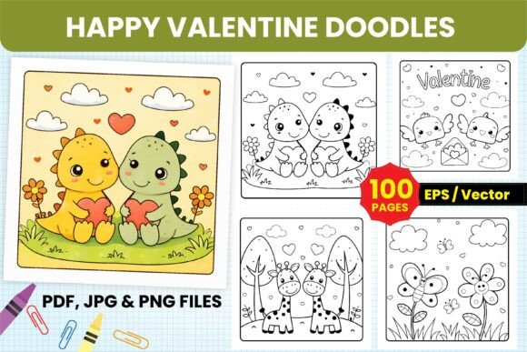 Download Happy Valentine Doodles Coloring Pages - Pages Collection