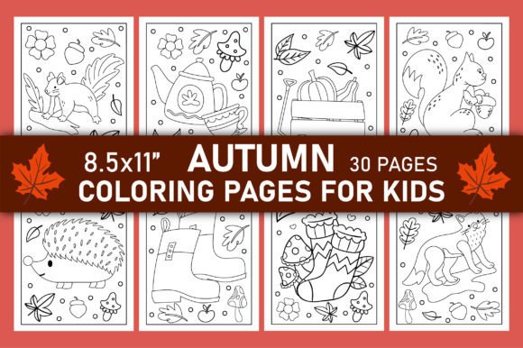 Download Autumn Coloring Pages for Kids Volume-3 - Pages Collection