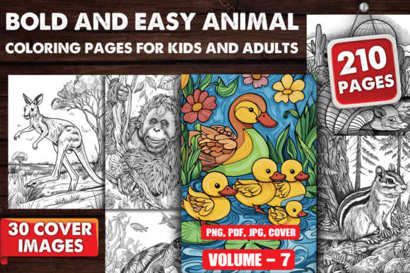 Download Bold and Easy Animal Coloring Pages V-07 - Pages Collection