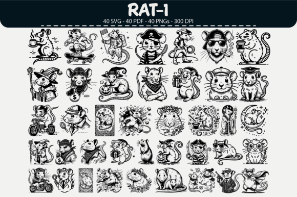 Download Rat Vector Clipart – 40 Designs - Rat Collection