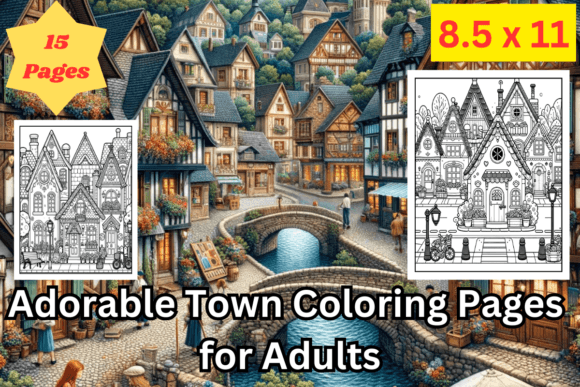 Download Adorable Town Coloring Book Pages Adults - Pages Collection
