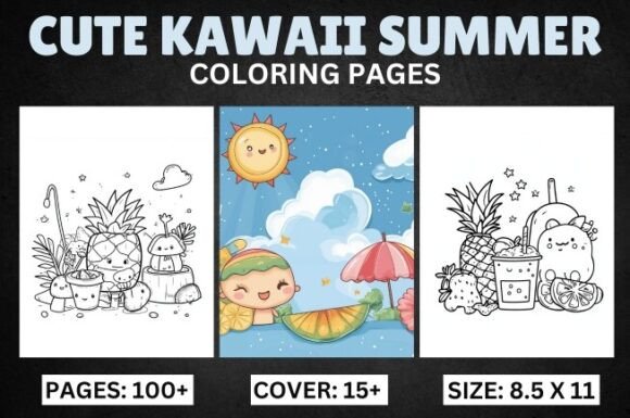 Download Cute Kawaii Summer Coloring Pages - Pages Collection