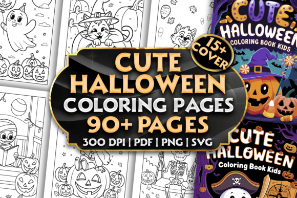Download Cute Halloween Coloring Pages Bundle - Pages Collection