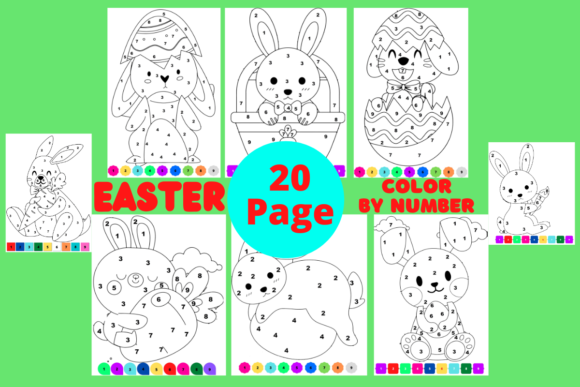 Download Easter Color by Number Pages for Kids V2 - Pages Collection