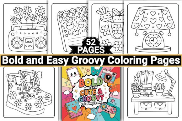 Download Cute &amp; Groovy Bold Easy Coloring Pages - Pages Collection