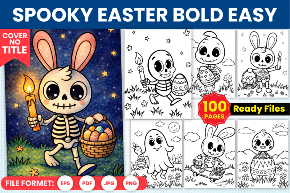 Download Spooky Easter Bold Easy Coloring Pages - Pages Collection