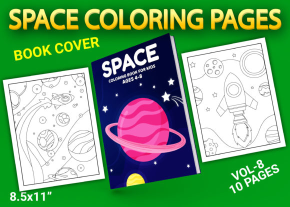 Download Space Coloring Pages with Book Cover - Pages Collection
