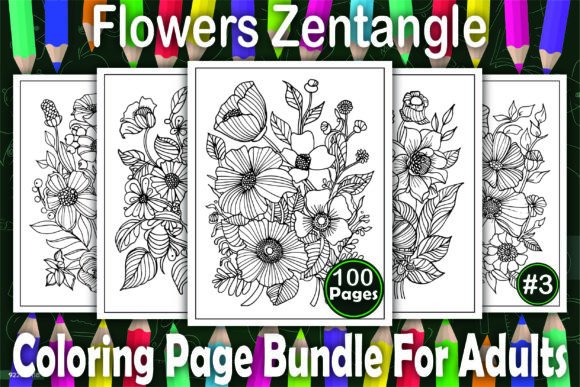 Download Flowers Zentangle Coloring Book Pages - Pages Collection