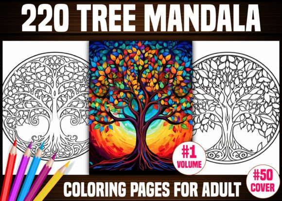 Download 220 Tree Mandala Coloring Pages - KDP - Pages Collection