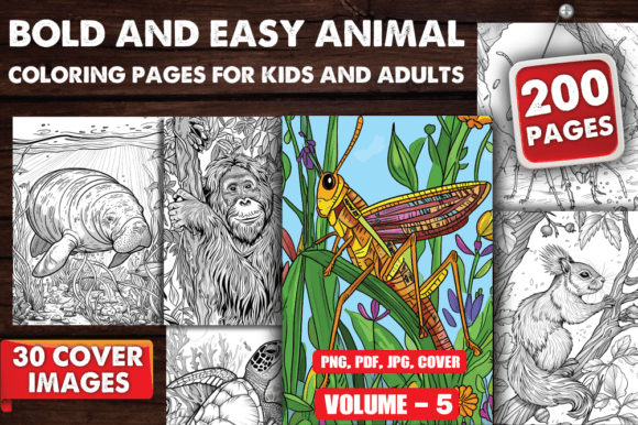 Download Bold and Easy Animal Coloring Pages V-05 - Pages Collection